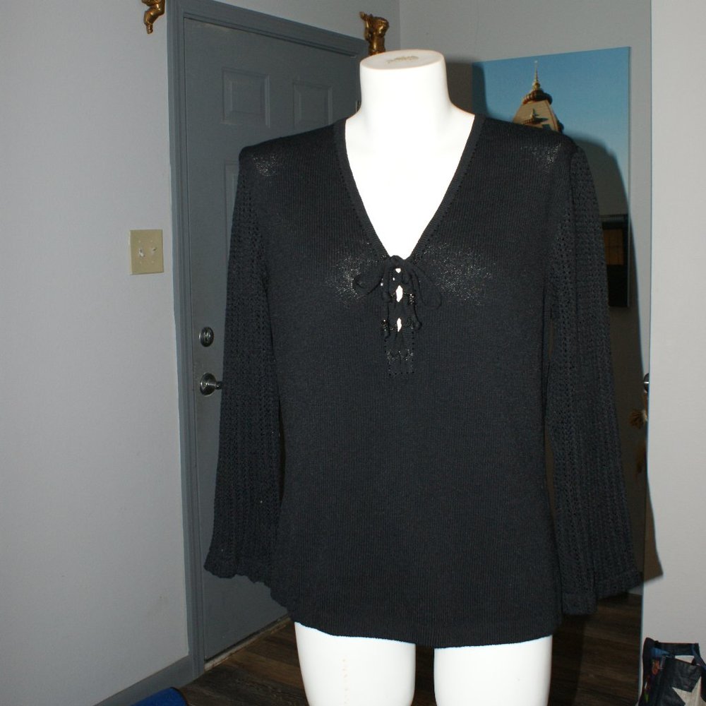 Vintage St. John Sport Marie Gray Black Sweater